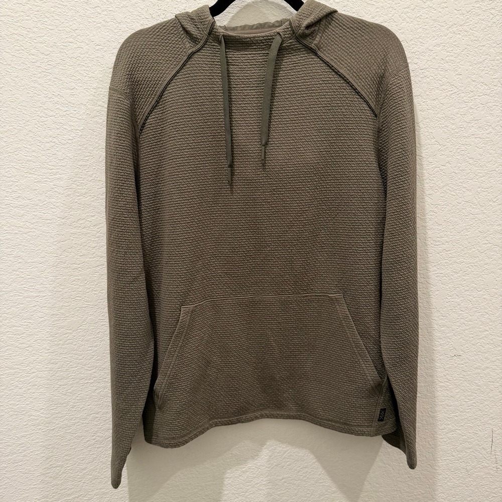 Rhone Bolinas Hoodie Mens Medium Olive Green Textured Waffle Knit Pullover